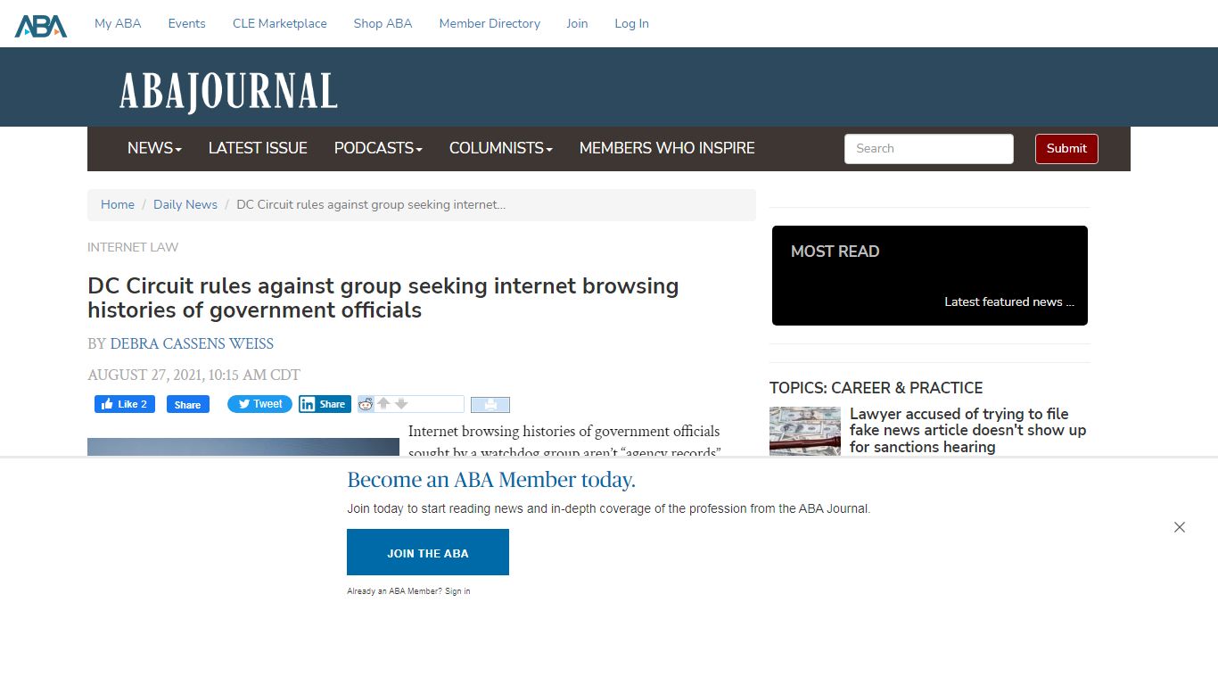DC Circuit rules against group seeking internet browsing histories of ...
